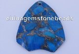 NGP239 39*45mm dyed golden turquoise & pyrite gemstone pendants