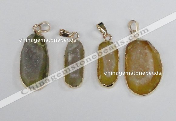 NGP2391 12*25mm - 20*30mm freeform druzy agate pendants