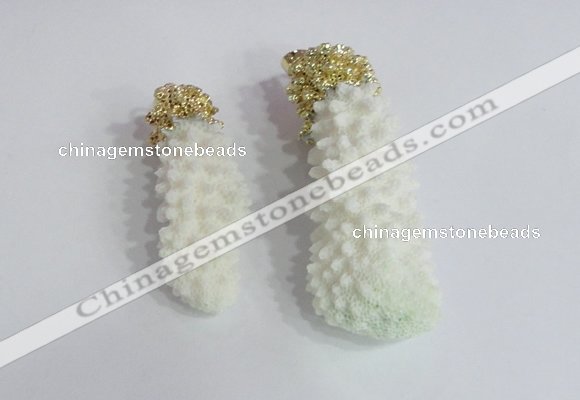 NGP2398 15*40mm - 20*60mm freefrom natural coral pendants