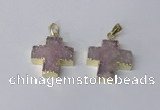 NGP2400 25*26mm - 27*28mm cross druzy agate pendants wholesale