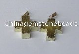 NGP2401 25*26mm - 27*28mm cross druzy agate pendants wholesale