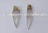 NGP2414 15*60mm - 18*70mm sticks white crystal pendants wholesale