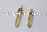 NGP2418 10*45mm - 12*55mm sticks dyed white crystal pendants