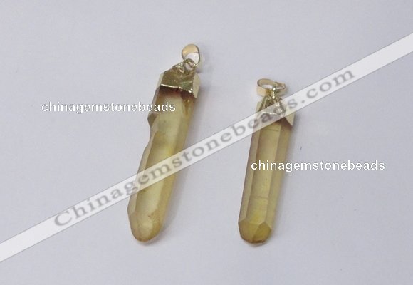 NGP2418 10*45mm - 12*55mm sticks dyed white crystal pendants