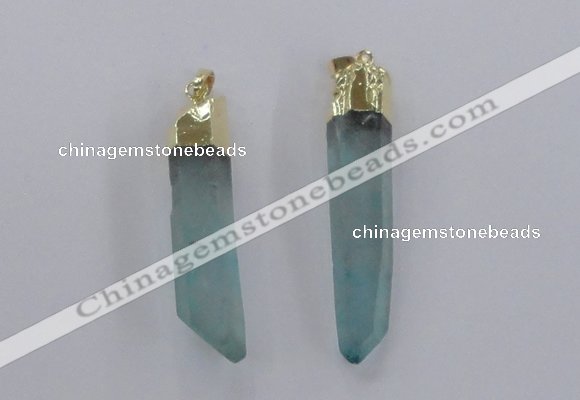 NGP2421 10*45mm - 12*55mm sticks dyed white crystal pendants