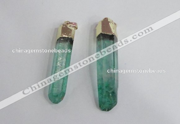 NGP2422 10*45mm - 12*55mm sticks dyed white crystal pendants