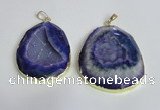 NGP2433 30*40mm - 40*45mm freeform druzy agate pendants wholesale