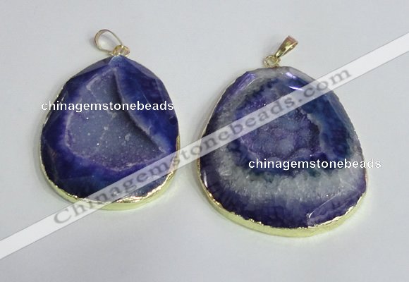 NGP2433 30*40mm - 40*45mm freeform druzy agate pendants wholesale