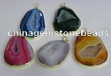 NGP2437 30*40mm - 40*45mm freeform druzy agate pendants wholesale