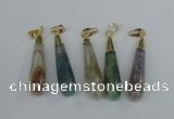 NGP2438 10*40mm teardrop agate gemstone pendants wholesale