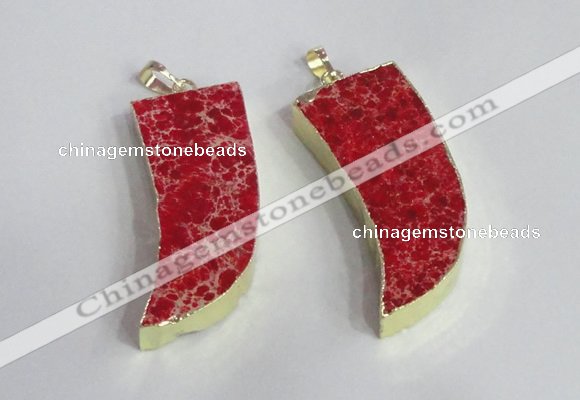 NGP2441 18*40mm - 20*50mm horn sea sediment jasper pendants