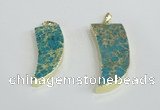 NGP2442 18*40mm - 20*50mm horn sea sediment jasper pendants