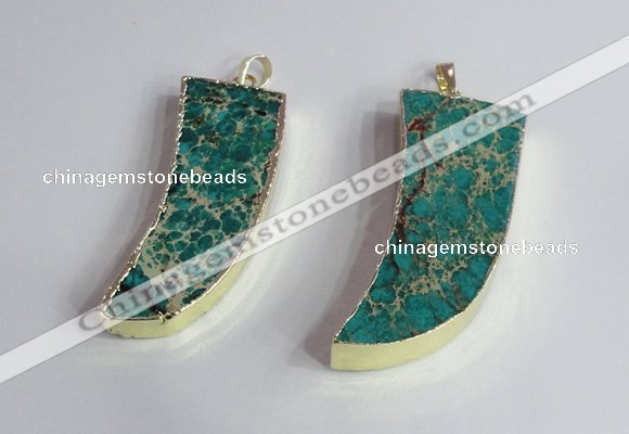 NGP2443 18*40mm - 20*50mm horn sea sediment jasper pendants