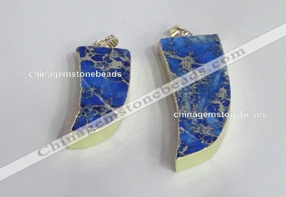 NGP2444 18*40mm - 20*50mm horn sea sediment jasper pendants