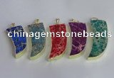 NGP2445 18*40mm - 20*50mm horn sea sediment jasper pendants