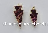 NGP2448 18*38mm - 22*45mm arrowhead sea sediment jasper pendants