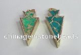 NGP2451 18*38mm - 22*45mm arrowhead sea sediment jasper pendants