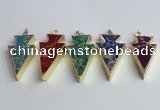 NGP2453 18*38mm - 22*45mm arrowhead sea sediment jasper pendants