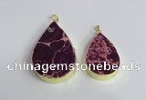 NGP2455 20*30mm - 30*35mm flat teardrop sea sediment jasper pendants