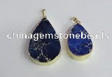 NGP2459 20*30mm - 30*35mm flat teardrop sea sediment jasper pendants