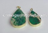 NGP2465 30*40mm - 40*50mm flat teardrop sea sediment jasper pendants