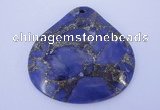 NGP247 42*44mm dyed golden turquoise & pyrite gemstone pendants