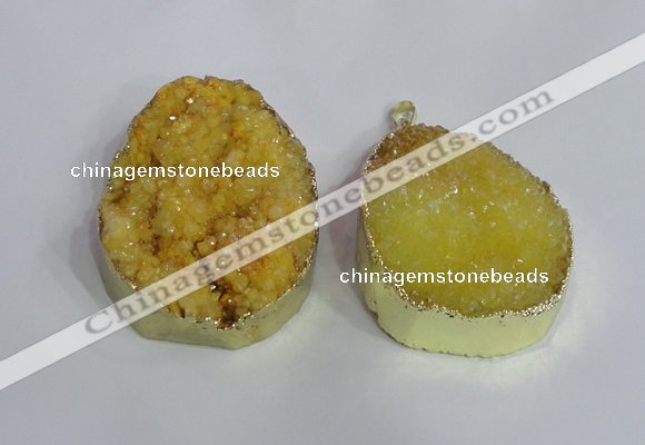 NGP2470 45*55mm - 50*65mm freeform druzy agate pendants wholesale