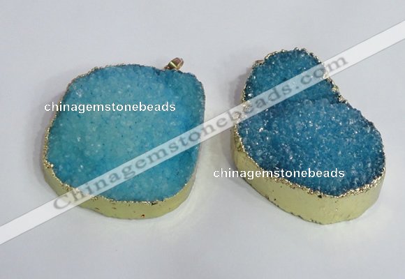 NGP2473 45*55mm - 50*65mm freeform druzy agate pendants wholesale