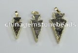 NGP2484 15*30mm - 22*40mm arrowhead ammonite gemstone pendants