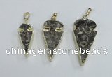 NGP2485 15*30mm - 22*40mm arrowhead ammonite gemstone pendants