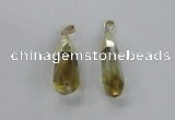 NGP2487 12*30mm - 10*40mm faceted nuggets lemon quartz pendants