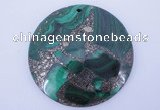 NGP250 7*45mm fashion malachite & pyrite gemstone pendants