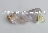 NGP2502 18*20mm - 15*25mm faceted nuggets white crystal pendants