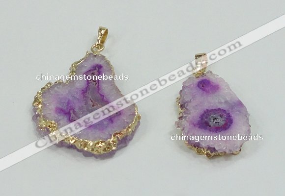 NGP2507 18*25mm - 30*40mm freeform druzy agate pendants