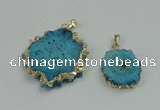 NGP2510 18*25mm - 30*40mm freeform druzy agate pendants