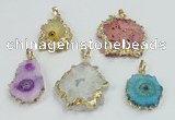 NGP2511 18*25mm - 30*40mm freeform druzy agate pendants