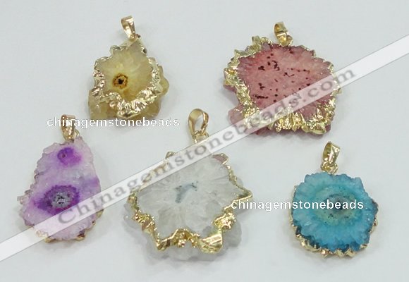 NGP2511 18*25mm - 30*40mm freeform druzy agate pendants