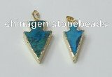 NGP2515 15*30mm - 20*35mm arrowhead agate gemstone pendants