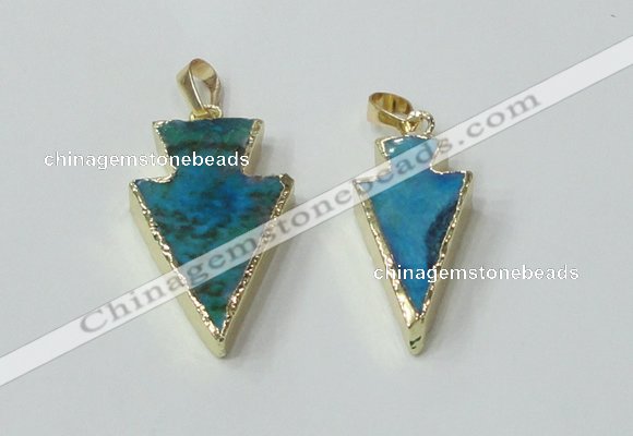 NGP2515 15*30mm - 20*35mm arrowhead agate gemstone pendants
