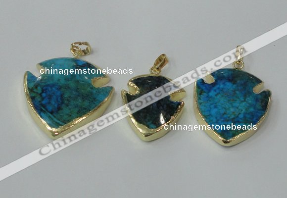 NGP2516 25*30mm - 35*40mm arrowhead agate gemstone pendants