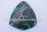 NGP252 40*50mm fashion malachite & pyrite gemstone pendants