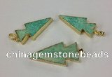 NGP2522 15*32mm - 22*55mm arrowhead Russian amazonite pendants