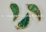 NGP2528 18*40mm - 22*55mm wing-shaped sea sediment jasper pendants