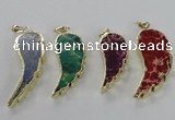 NGP2530 18*40mm - 22*55mm wing-shaped sea sediment jasper pendants