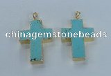 NGP2532 30*40mm - 40*50mm cross turquoise pendants wholesale