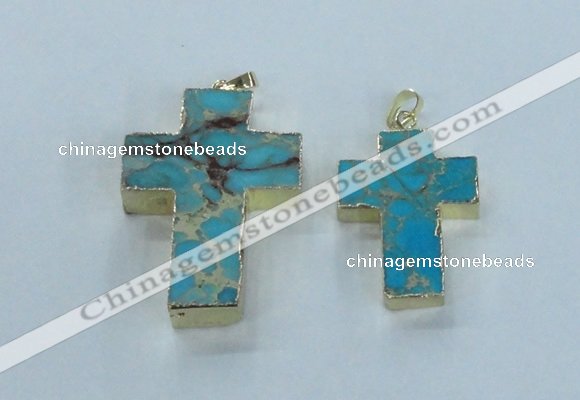 NGP2535 30*40mm - 40*50mm cross sea sediment jasper pendants