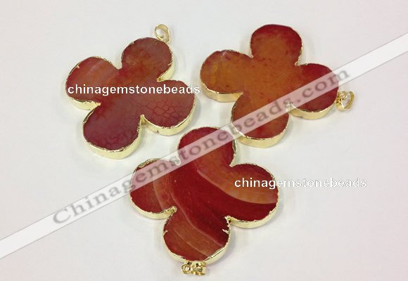 NGP2542 53*53mm - 56*56mm flower agate gemstone pendants