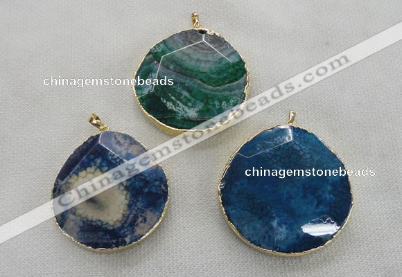 NGP2548 48*50mm - 55*55mm freeform agate gemstone pendants