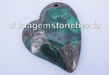 NGP255 41*50mm fashion malachite & pyrite gemstone pendants