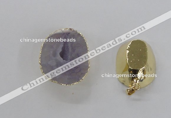 NGP2554 25*35mm - 30*40mm freeform druzy agate gemstone pendants